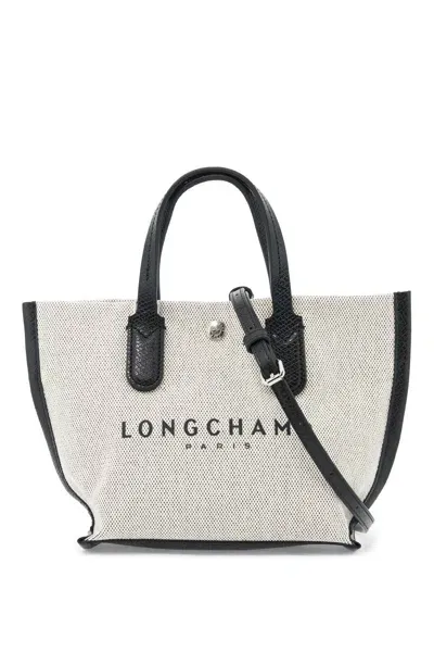 Longchamp Essential Toile Xs Canvas Top Handle Bag In White