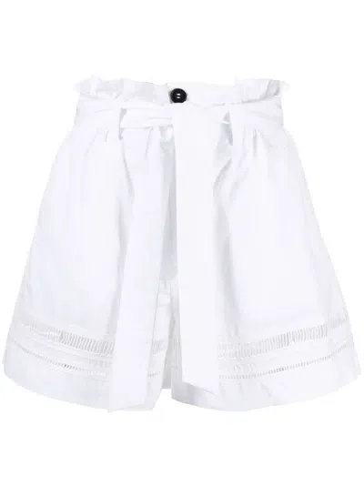 Lorena Antoniazzi Belted Cotton Shorts In White