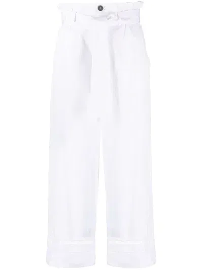 Lorena Antoniazzi Belted High-waisted Trousers In White