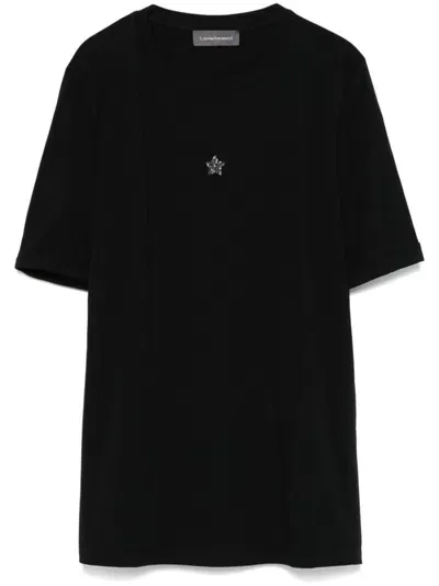 Lorena Antoniazzi Crystal-star T-shirt In Black