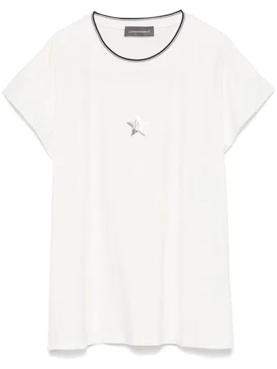 Lorena Antoniazzi Glitter-star T-shirt In White