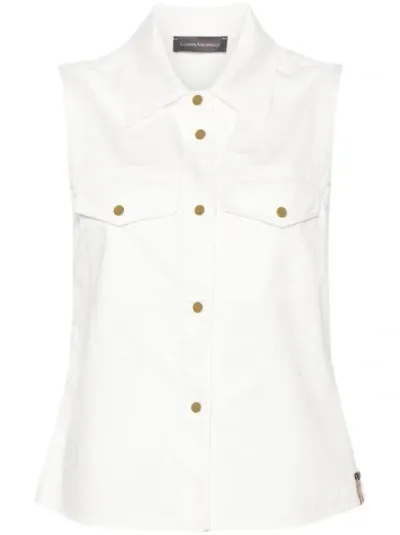 Lorena Antoniazzi Patch-detail Denim Gilet In White