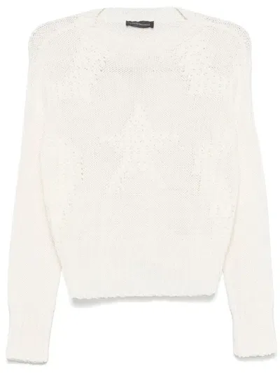 Lorena Antoniazzi Star-jacquard Sweater In White