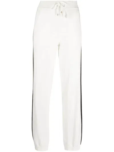 Lorena Antoniazzi Striped-edge Knitted Trousers In White