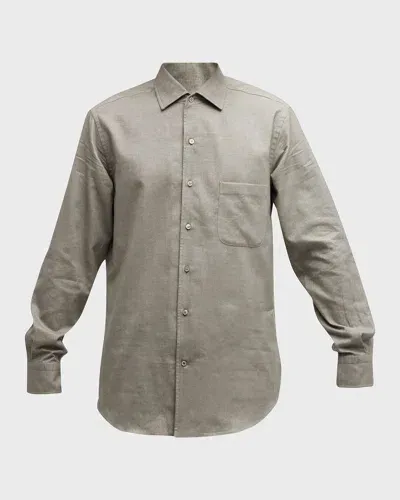 Loro Piana Andre Button-down Shirt In Wild Olive Green