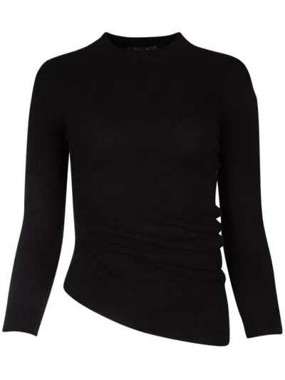 Loro Piana Asymmetric-hem Cashmere Top In Black