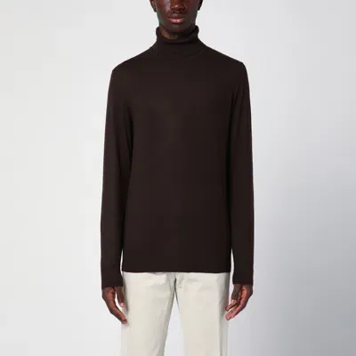 Loro Piana Brown Cashmere Turtleneck Sweater