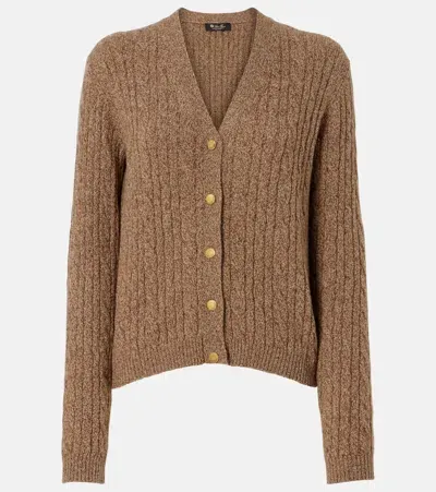 Loro Piana Cable-knit Cashmere Cardigan In Brown