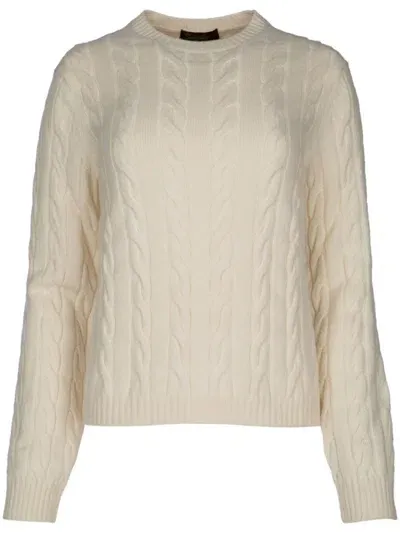 Loro Piana Cable-knit Cashmere Jumper In Neutrals