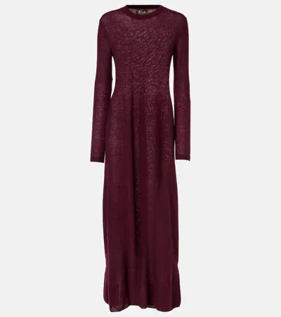 Loro Piana Camino Cashmere And Silk Maxi Dress In Red