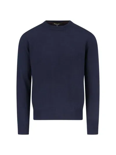 Loro Piana Cashmere Crew Neck Sweater In Blue