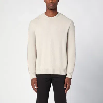 Loro Piana Ivory Cashmere Crew-neck Sweater In White