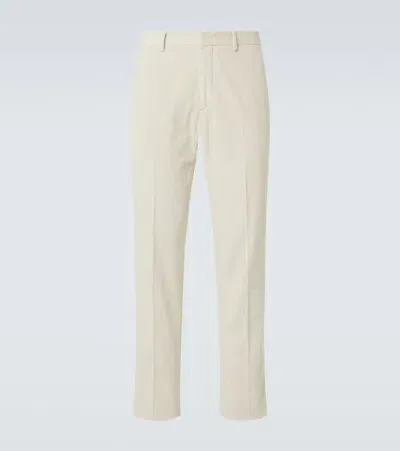 Loro Piana Jarno Cotton Corduroy Straight Pants In White