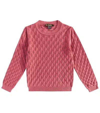 Loro Piana Kids' Jasmin Silk And Cotton Sweater In Pink