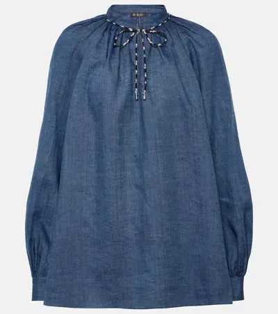 Loro Piana Linen Blouse In Blue