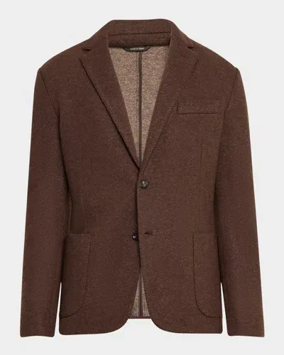 Loro Piana Men's Cashmere Single-breasted Sweater Jacket In Brown