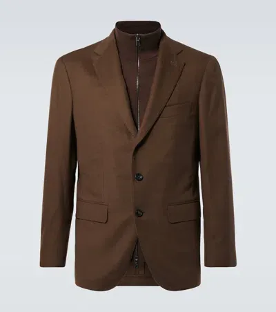 Loro Piana New Order Layered Cashmere Jacket In Brown