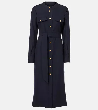 Loro Piana Noa Wool And Cashmere Midi Dress In Blue