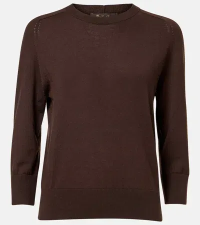 Loro Piana Piuma Cashmere Sweater In Brown