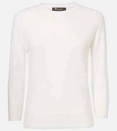 Loro Piana Piuma Cashmere Sweater In White