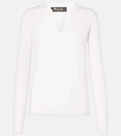 Loro Piana Piuma Cashmere Top In White