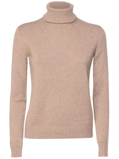 Loro Piana Roll-neck Cashmere Jumper In Brown