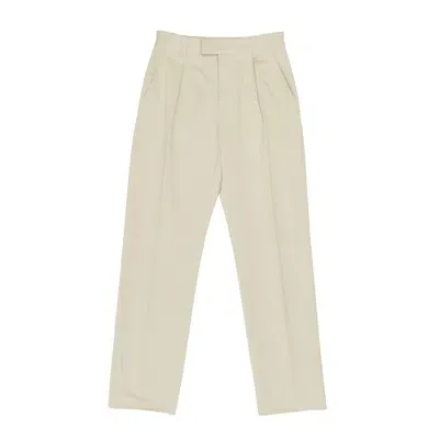 Loro Piana Gosens Pleated Cotton Straight Pants In White