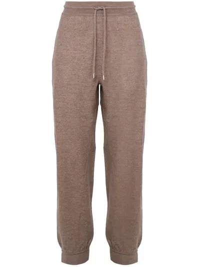 Loro Piana Virgin Wool Track Pants In Brown