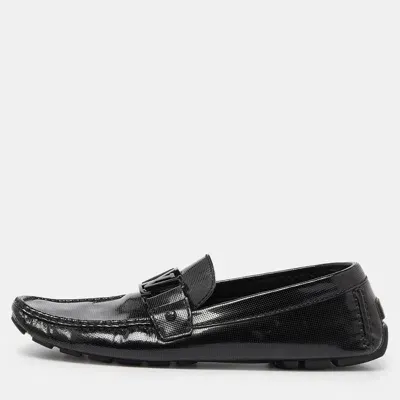 Pre-owned Louis Vuitton Black Patent Leather Monte Carlo Loafers Size 44