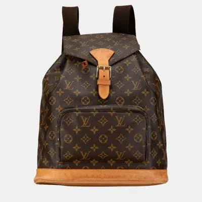 Pre-owned Louis Vuitton Brown Monogram Montsouris Gm