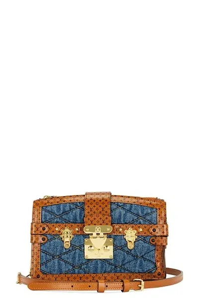 Pre-owned Louis Vuitton Monogram Denim Trunk Shoulder Bag In Blue