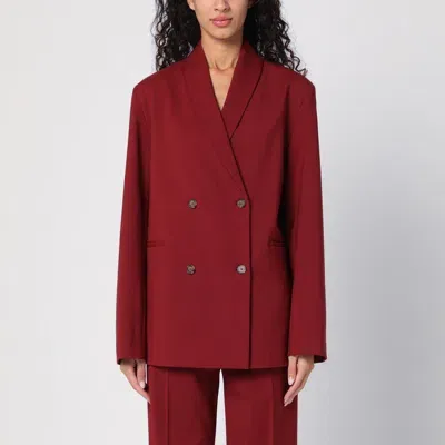 Loulou Studio Burgundy Double-breasted Jacket In Wool In Red