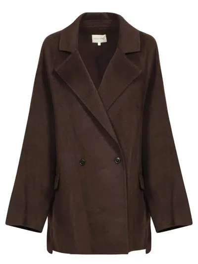 Loulou Studio Brown Short Cashmere Wool Coat