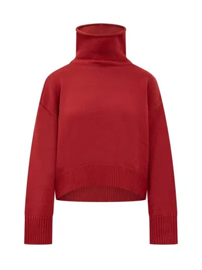 Loulou Studio Stintino Wool Blend Turtleneck Sweater In Red