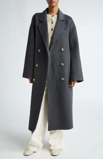 Loulou Studio Borneo Double Breasted Wool & Cashmere Coat In Anthracite