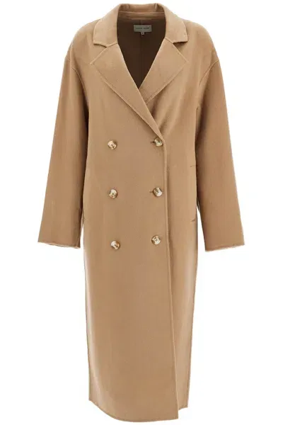 Loulou Studio Long Wool And Cashmere Coat 'borne In Beige