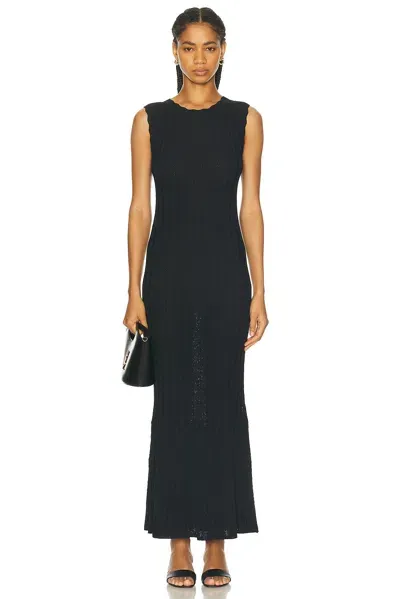 Loulou Studio Molino Long Sleeveless Dress In Black