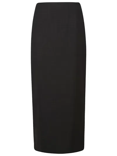 Loulou Studio Samos Wool Blend Knit Long Skirt In Anthracite