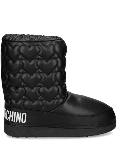 Love Moschino Chunky Quilted Boots In Black