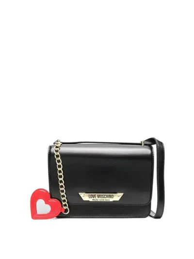 Love Moschino Logo-plaque Crossbody Bag In Black