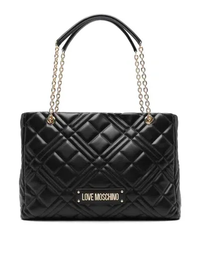 Love Moschino Quilted Leather Shoulder Bag In Black