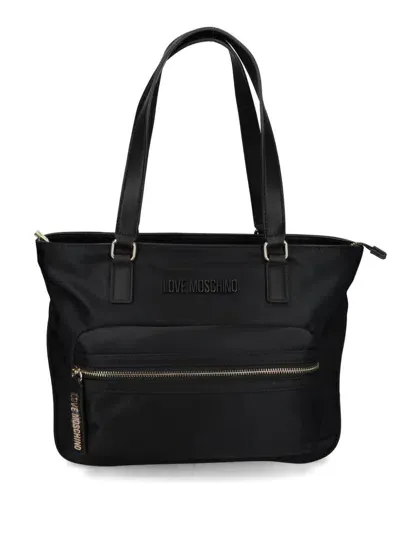 Love Moschino Embossed Logo Tote Bag In Black