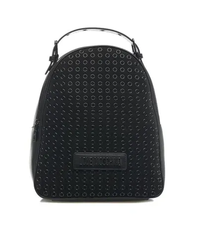 Love Moschino Eyelets Glam Up Backpack In Black