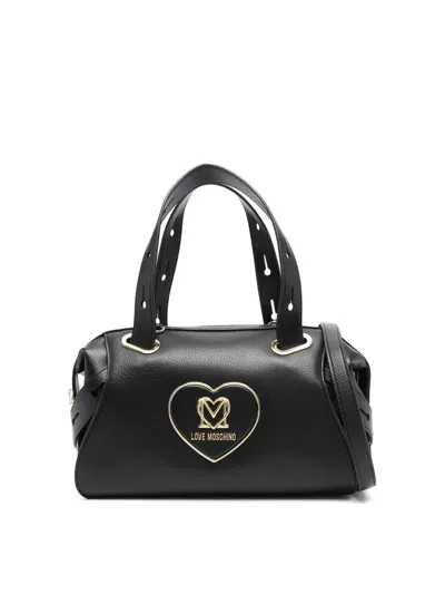 Love Moschino Logo-plaque Tote Bag In Black