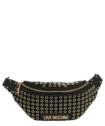 Love Moschino Glam Up Belt Bag In Black