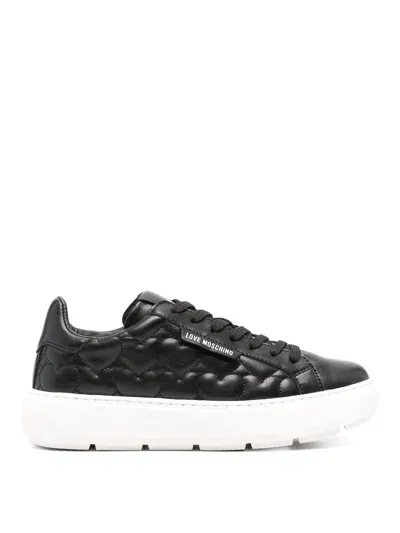 Love Moschino Logo-patch Sneakers In Black