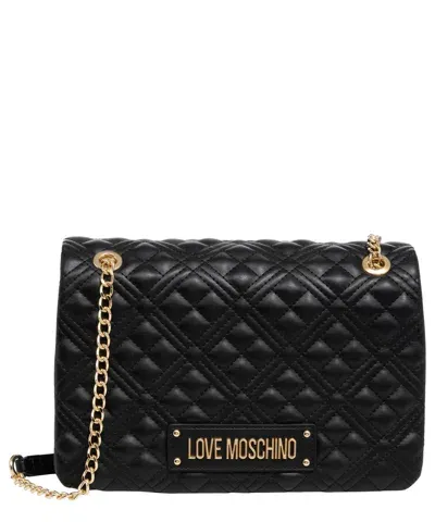 Love Moschino Lettering Logo Shoulder Bag In Black