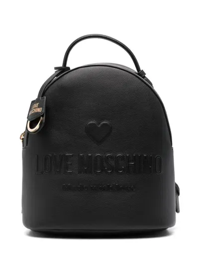 Love Moschino Logo-embossed Backpack In Black