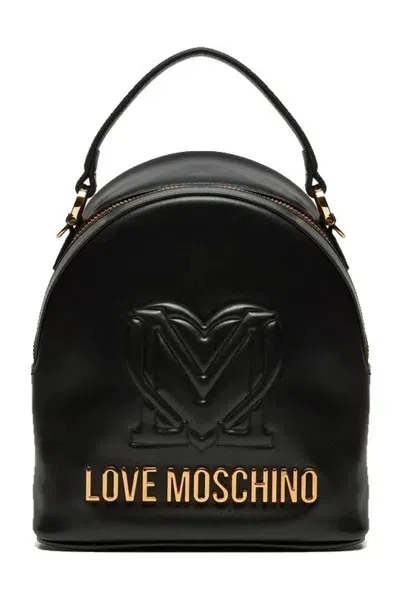 Love Moschino Logo Lettering Backpack In Black