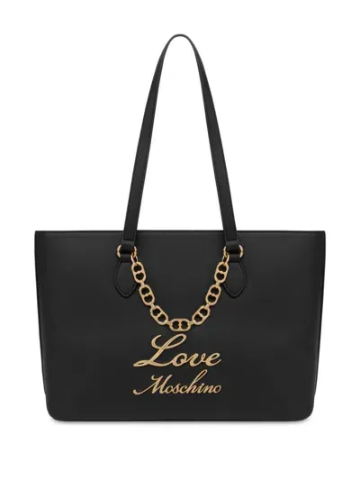 Love Moschino Logo-lettering Tote Bag In Black